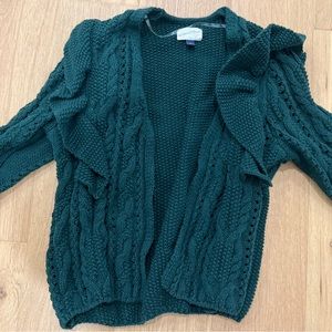Universal Thread, dark green sweater. Great for the Winter, cute ruffle detail